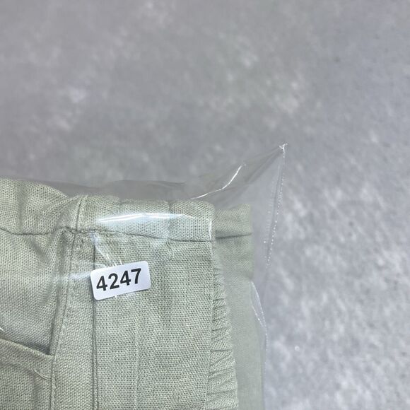 Kensie Pants Women Small Casual Linen Blend Sage Green Wide Leg Crop High Rise - Picture 12 of 13